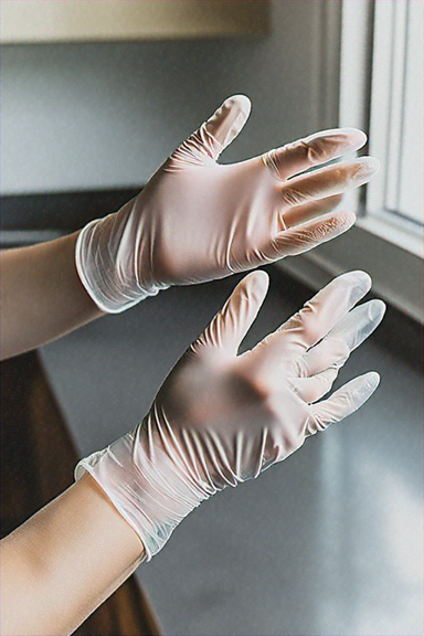 HYBRID STRETCH CLEAR GLOVES LARGE - Image 1