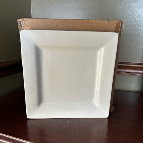World Tableware - Plate, 10-5/8", square, porcelain - Still in Box - Image 1