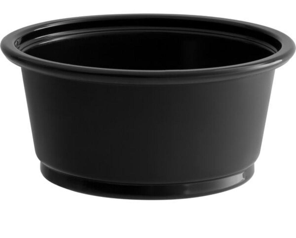 2 oz plastic portion cups, black - Image 1