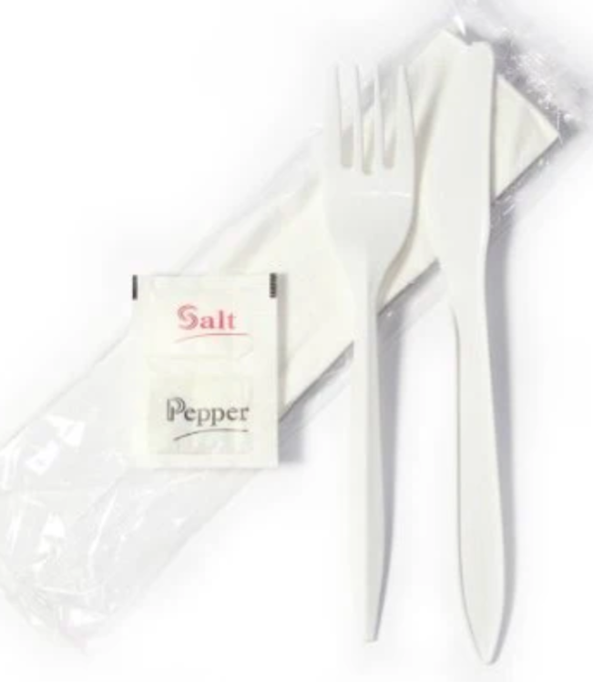 Fork knife salt & pepper with napkin - 250 - Image 1