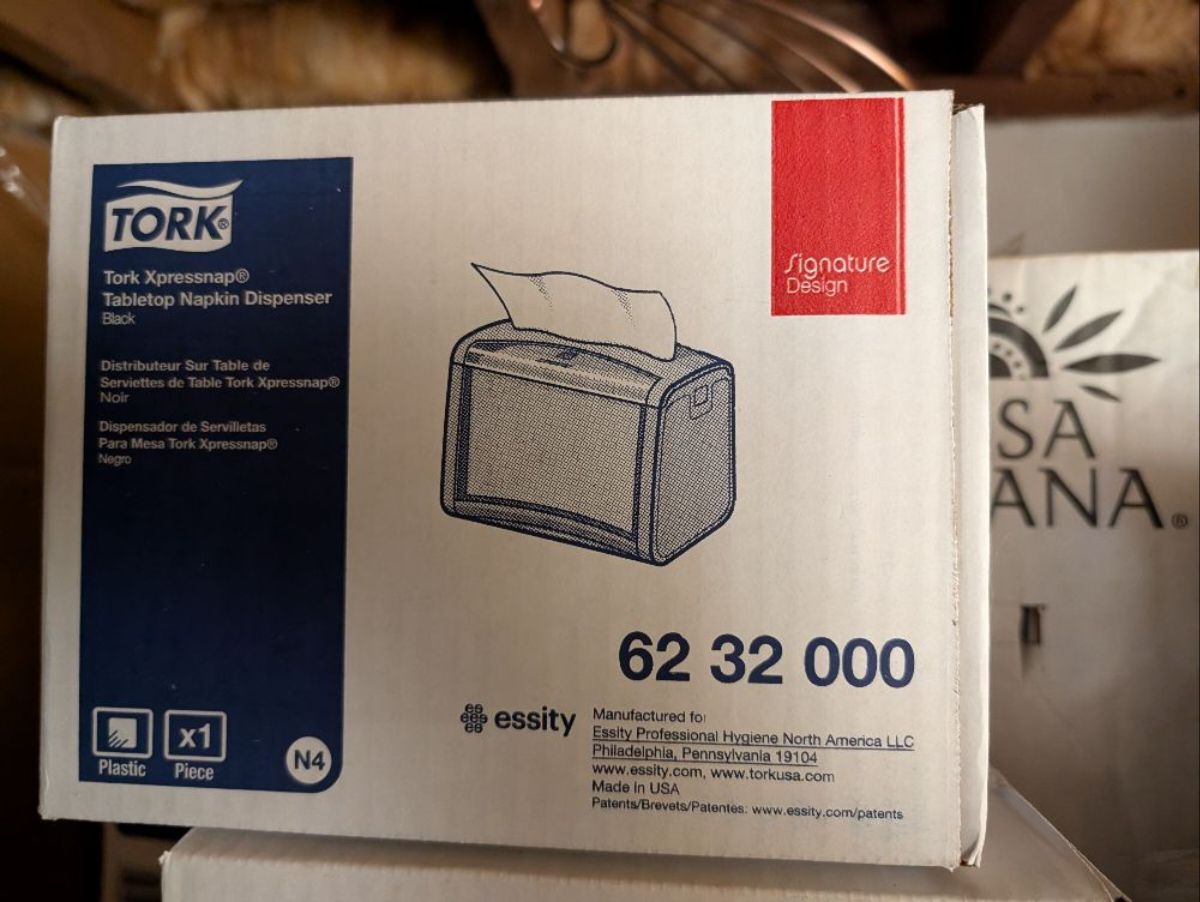 Tork Xpressnap Tabletop Napkin Dispenser - Black Signature Design - Image 1