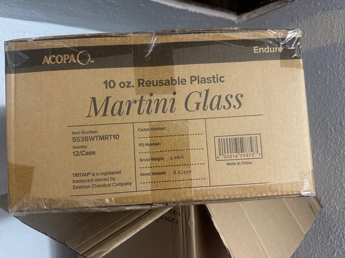 Reusable Plastic Martini Glass - Set of 12 - Image 1
