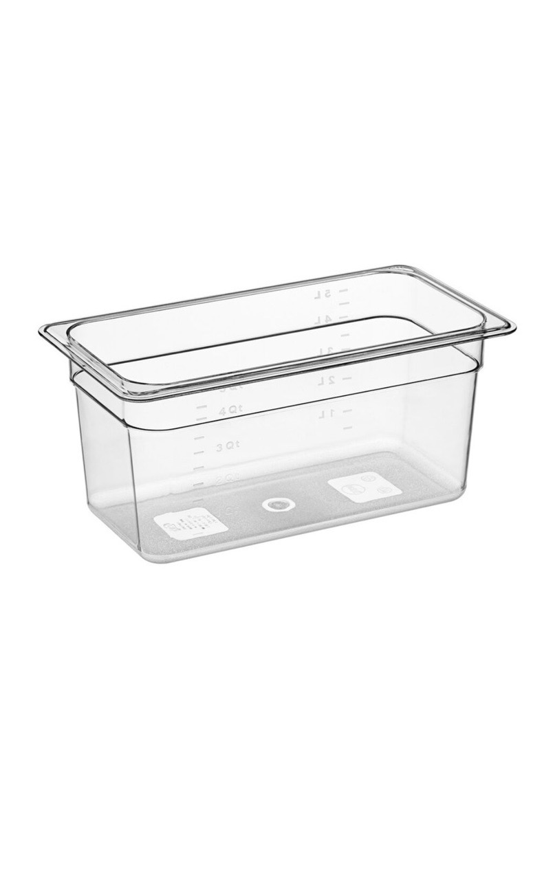 1/3 Size 6" Deep Clear Polycarbonate Food Pan - Image 1