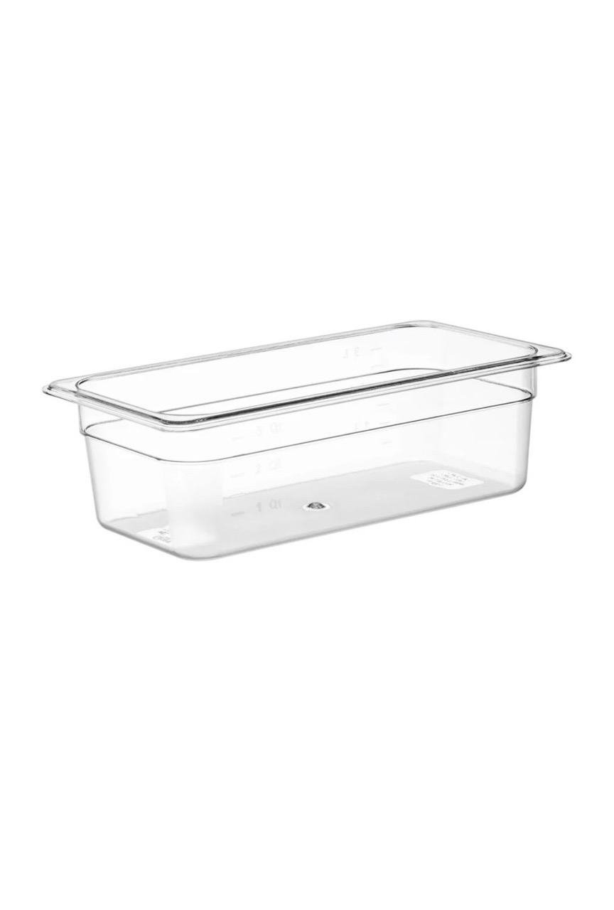 1/3 Size 4" Deep Clear Polycarbonate Food Pan - Image 1