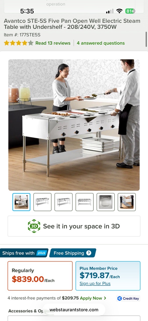 5- Tray Commercial Steam Tale- High Performance Food Warmer - Image 3