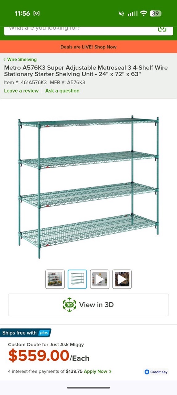 Heavy Duty Wire Shelving Rack – 24” x 72” x 72” Green for Rustproof for Coolers - Image 1