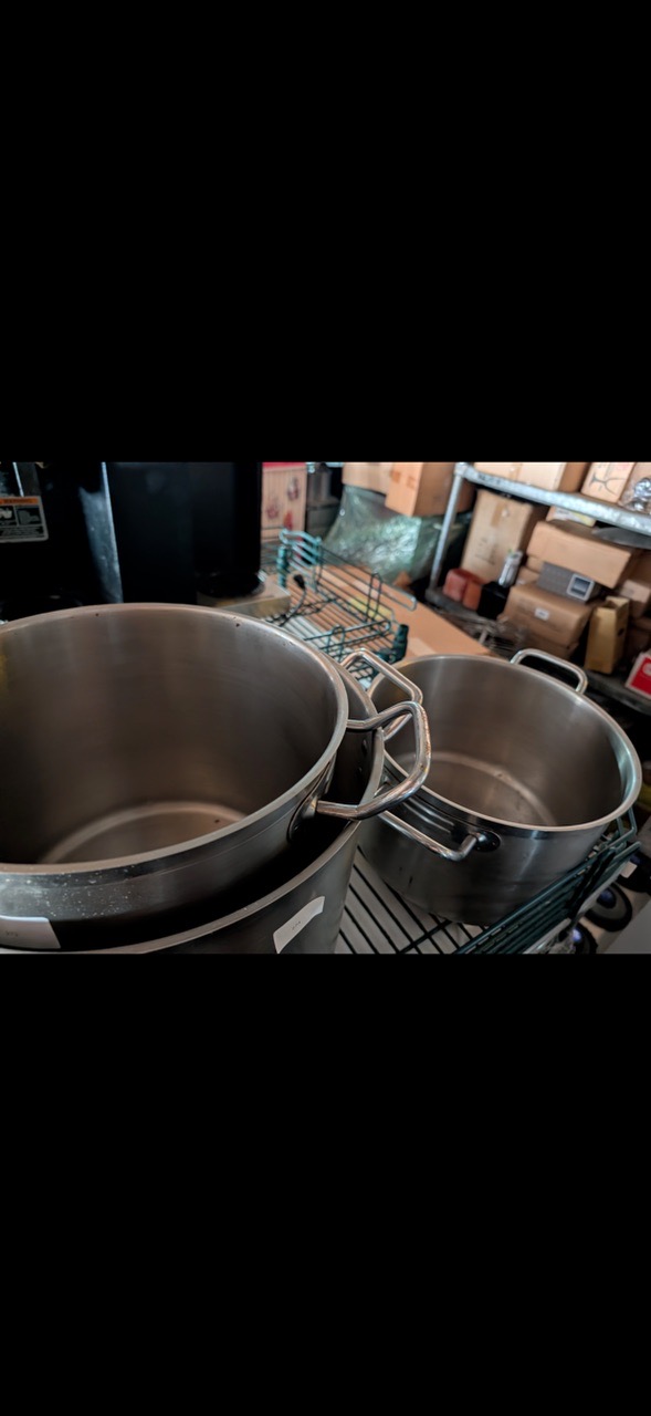 Heavy-Duty Stainless Steel Stock Pot Set – Commercial Kitchen Kettles (Multiple Sizes)
Can separate, but selling as a bundle. - Image 1