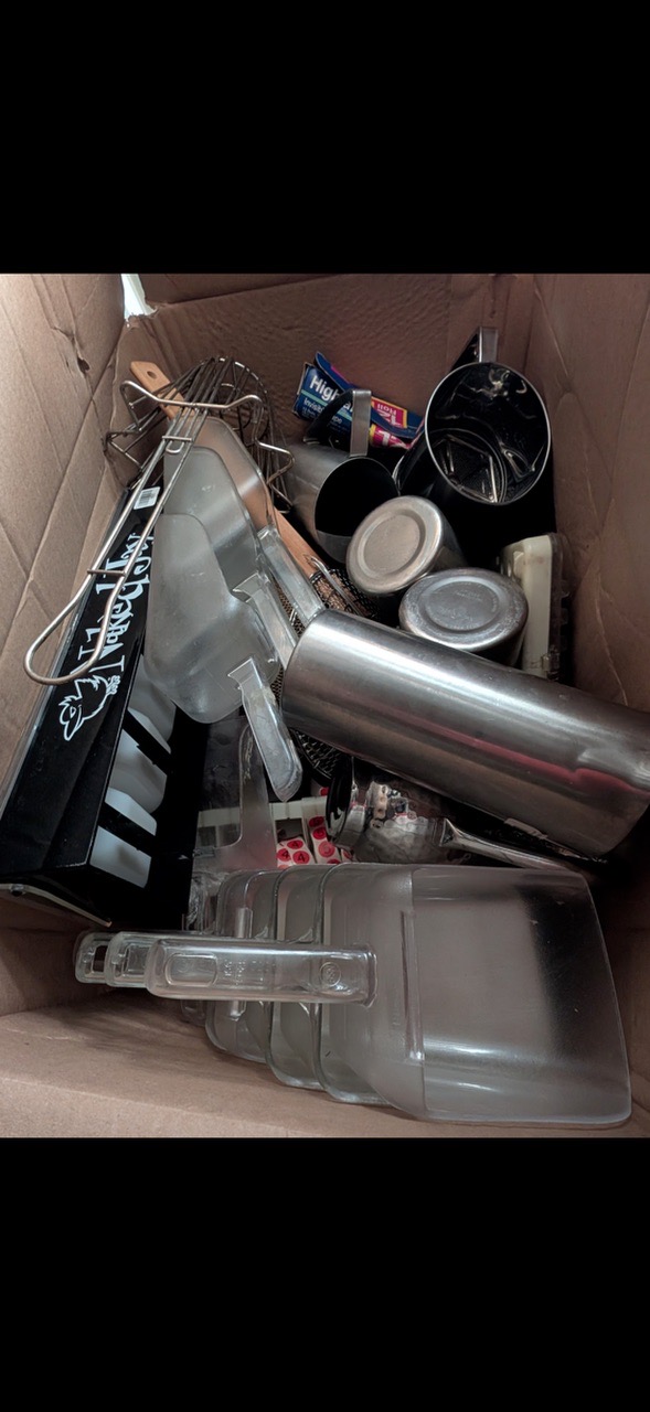 Commercial Bar & Kitchen Smallwares Lot – Stainless Steel Containers, Scoops, Holders & Dispensers (Mixed Box) - Image 1