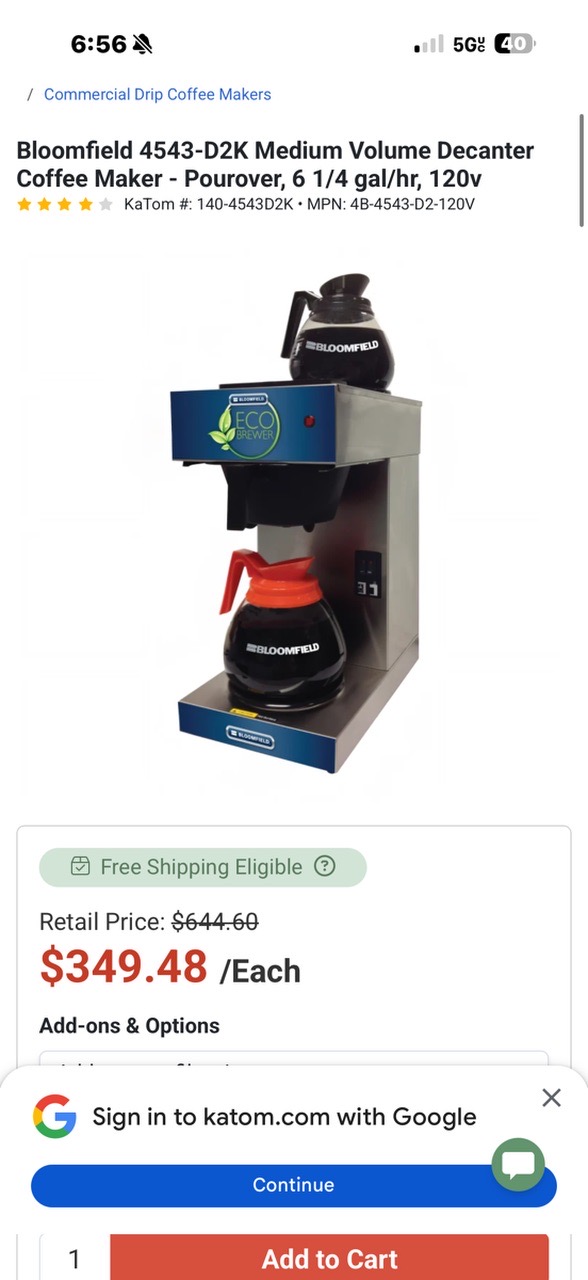 Bloomfield Medium Volume Decanter Coffee Maker - Image 1