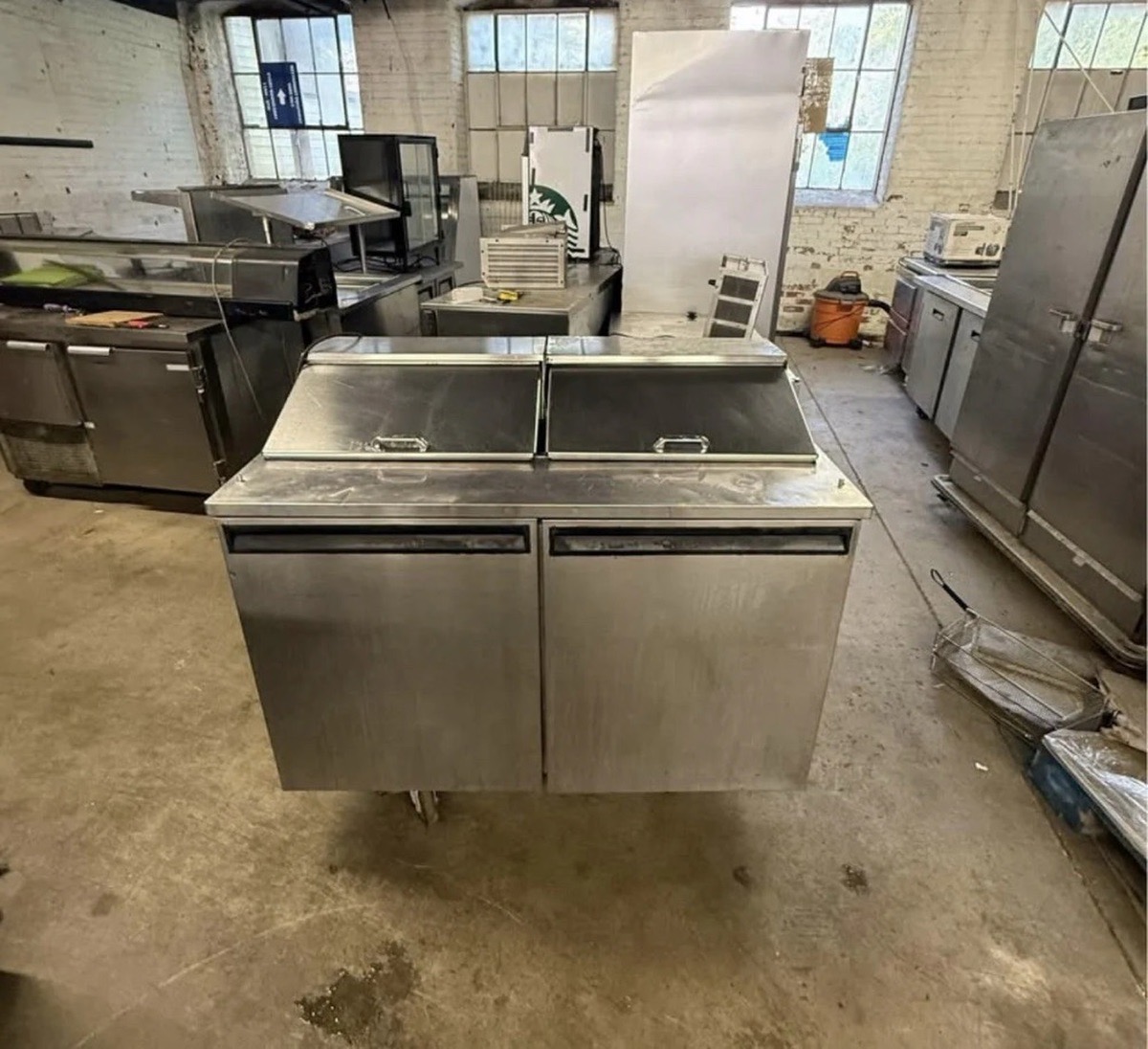 DELFIELD 48” USED COMMERCIAL SANDWICH PREP TABLE REFRIGERATOR COOLER USED - Image 1