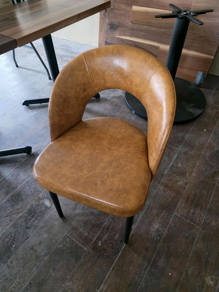Open Back Tan Chair - Image 1