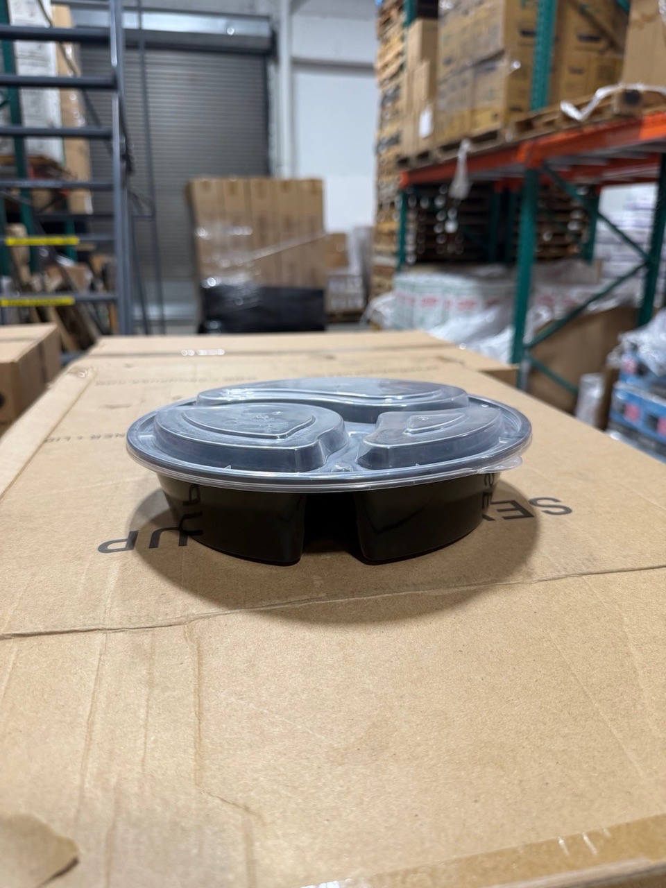 Round Microwavable Container 3- Compartment - Image 2