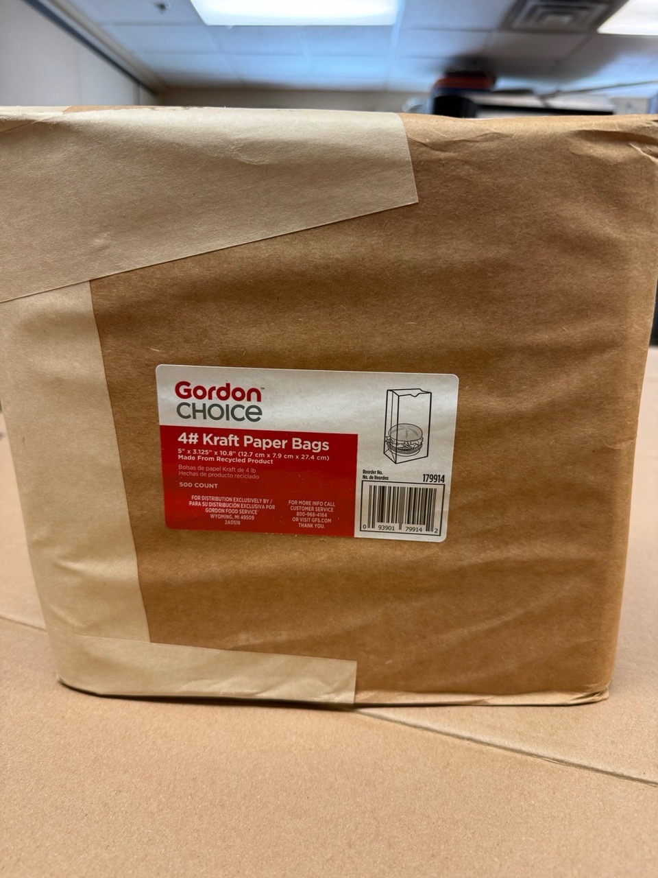 Gordon CHOICE Kraft Paper Bags - 500 Count - Image 2