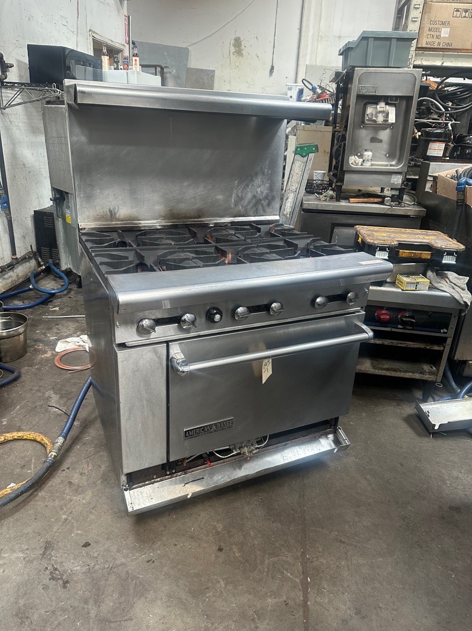 American Range AR-6 36" Natural Gas 6-Burner Range with Standard Oven - 227,000 BTU - Image 1