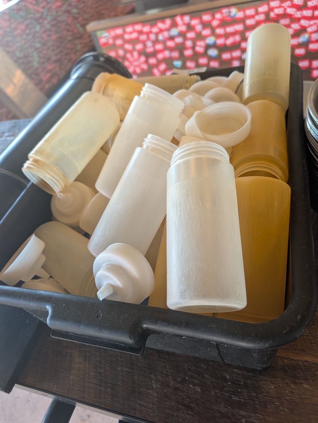 Condiment Squeeze Bottles w/ Lids – Lot - Image 1