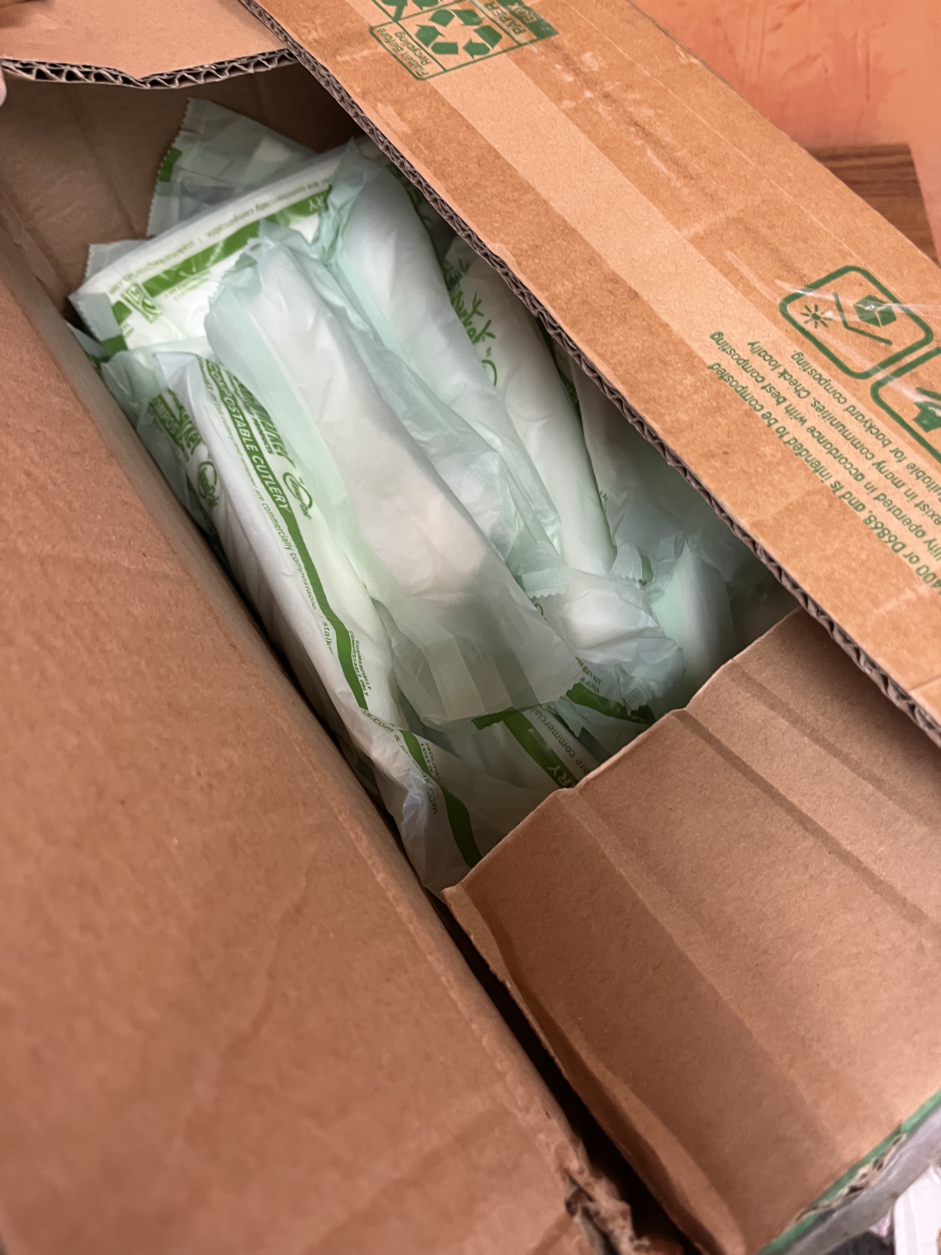 2 Boxes Stalk Market Compostable Cutlery Kits - Image 3