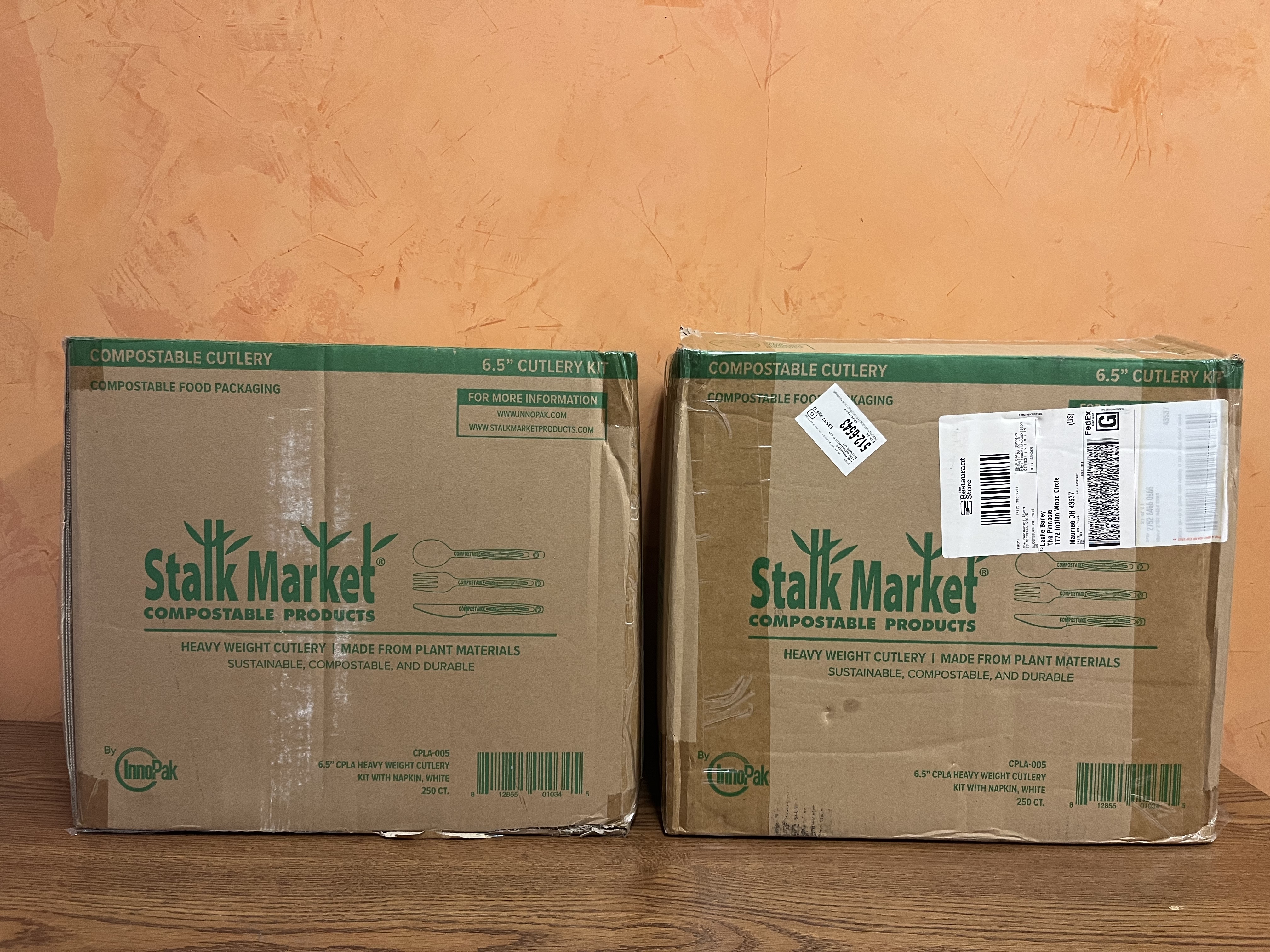 2 Boxes Stalk Market Compostable Cutlery Kits - Image 2