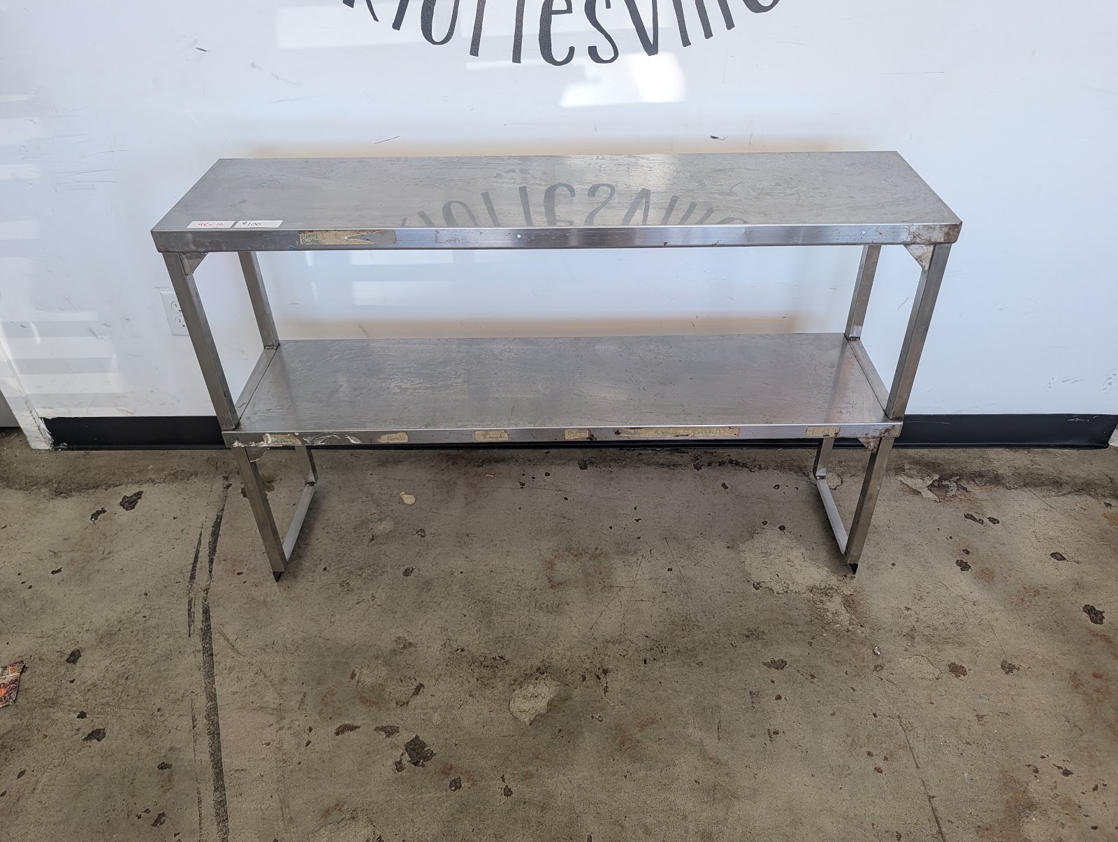 Stainless Steel Wall Table 48" x 12" with Undershelf - Image 1