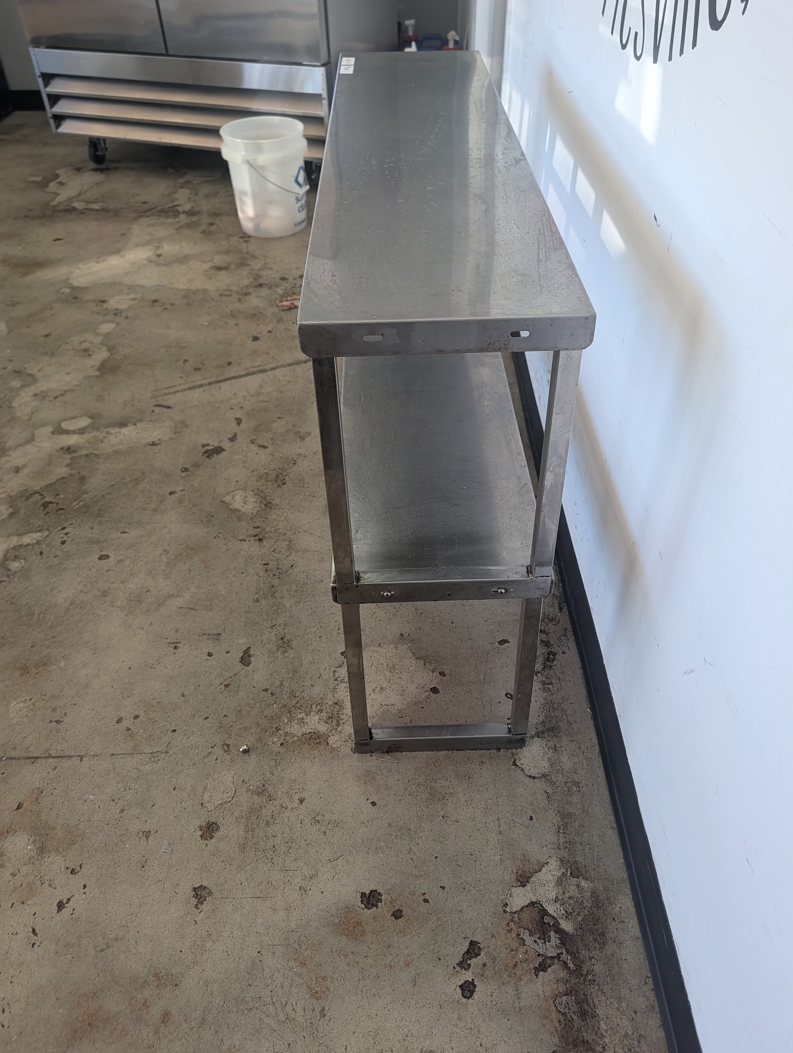 Stainless Steel Wall Table 48" x 12" with Undershelf - Image 2