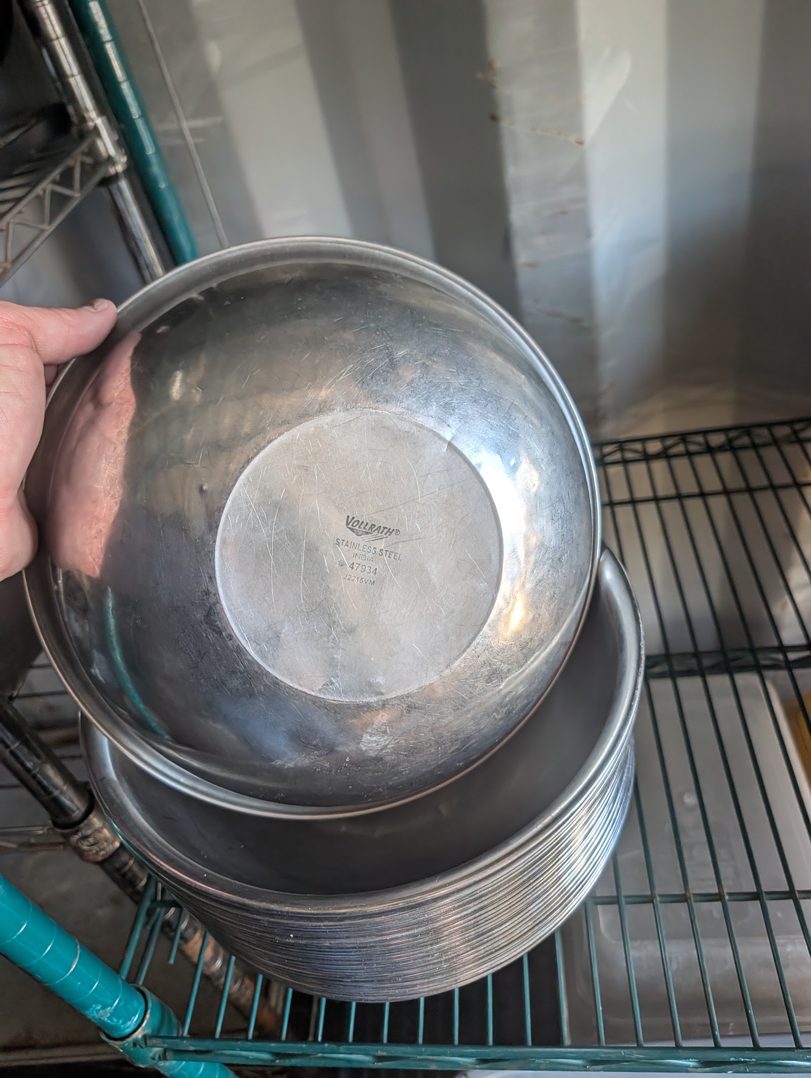 Lot of Large Stainless Steel Mixing Bowls - Image 3