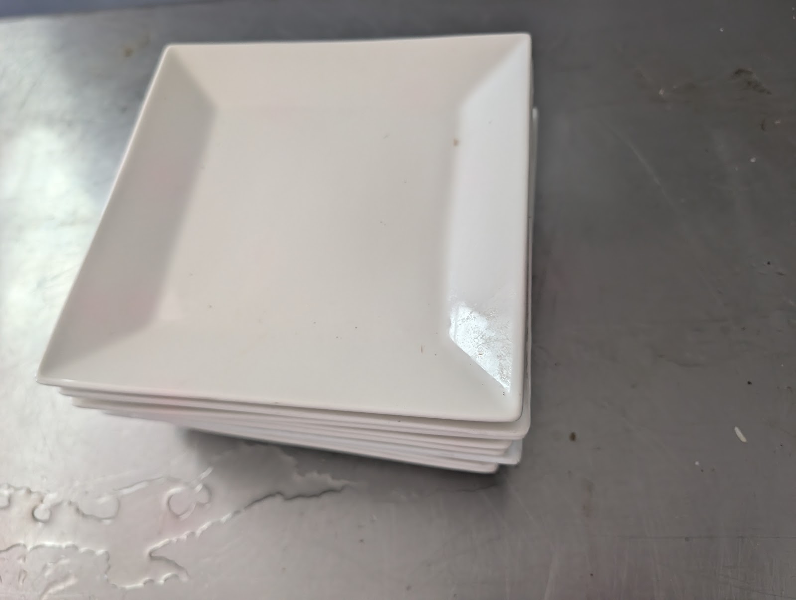 Lot of White Square Porcelain Plates - Image 2