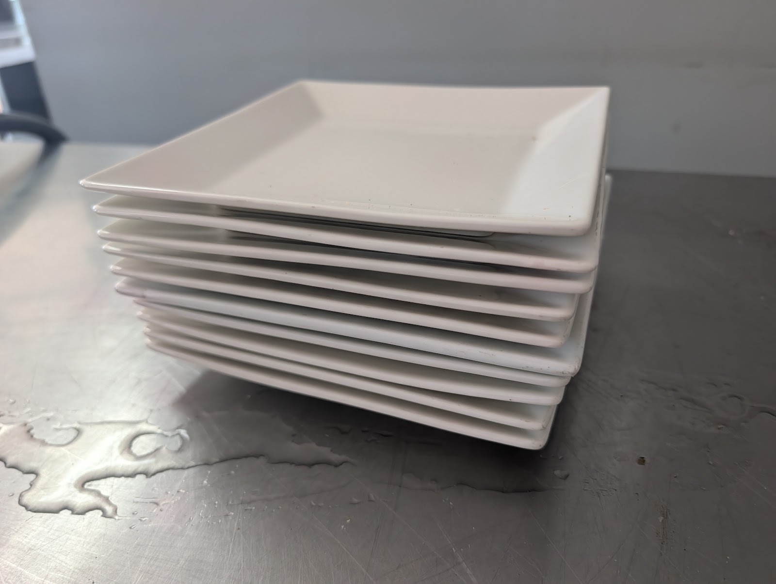 Lot of White Square Porcelain Plates - Image 1