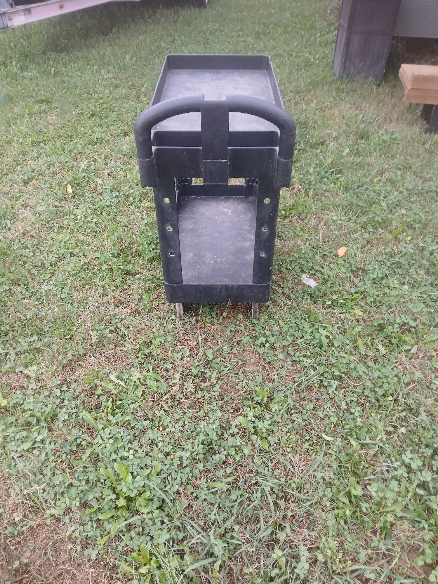 Black 2-Shelf Utility / Bus Cart - Image 2
