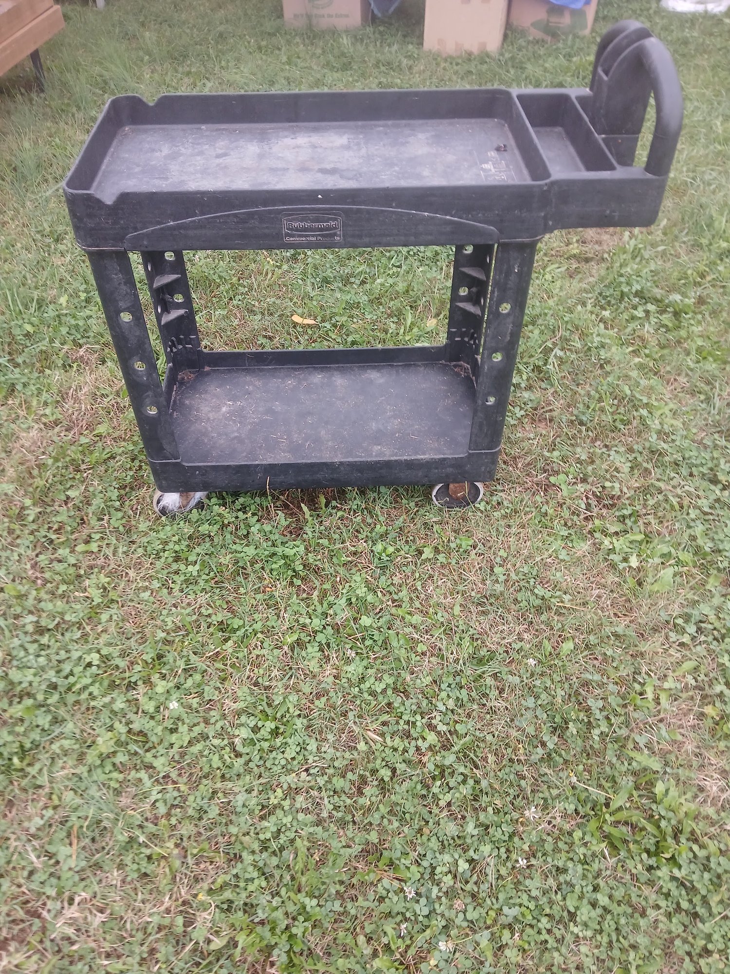 Black 2-Shelf Utility / Bus Cart - Image 1