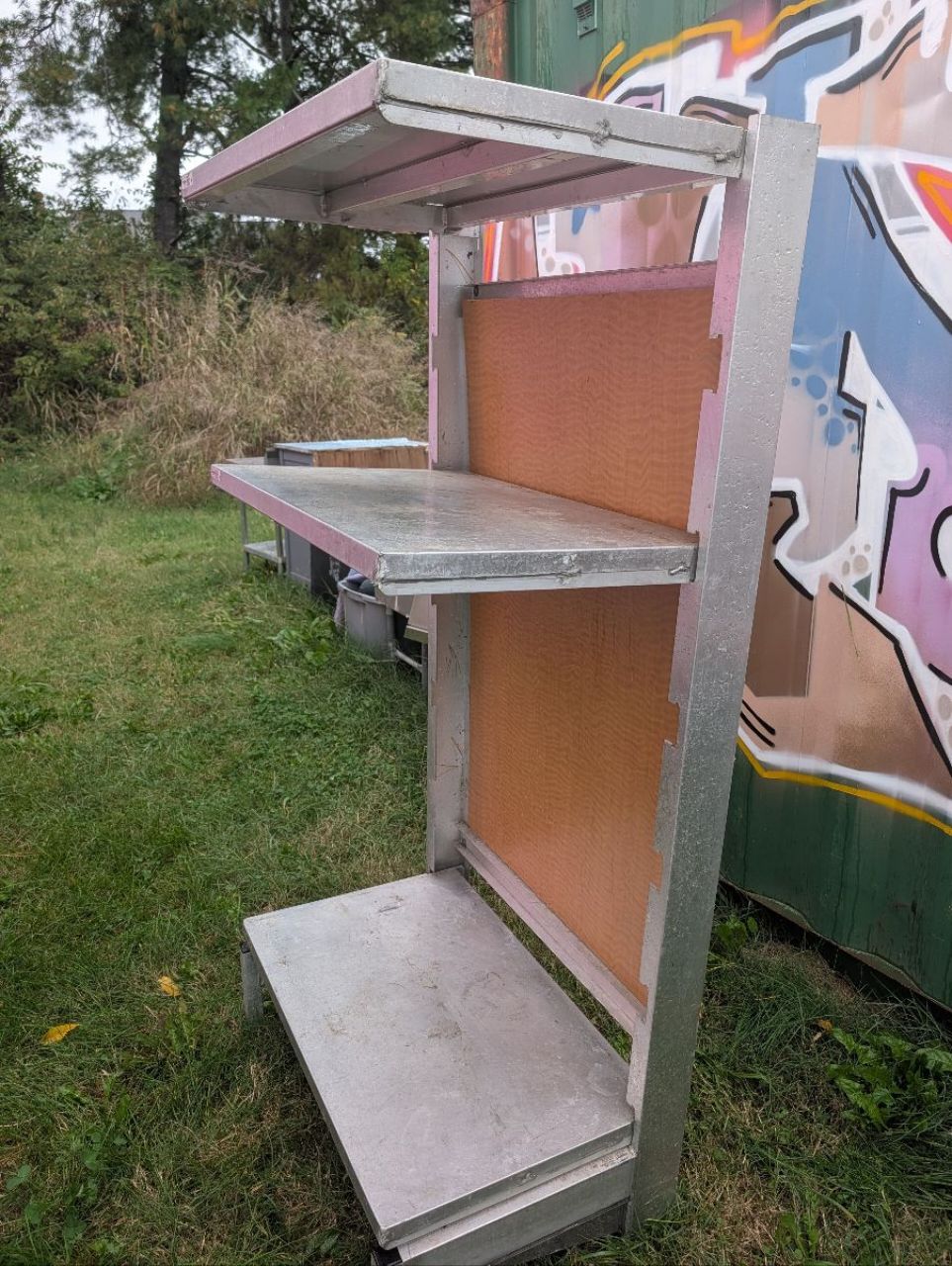 Aluminum Stand / Rack with Back and Shelves (walk in) - Image 5
