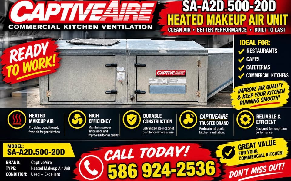 CAPTIVEAIRE SA-A2D.500-20D Heated MAKEUP AIRE commercial equipment - Image 1