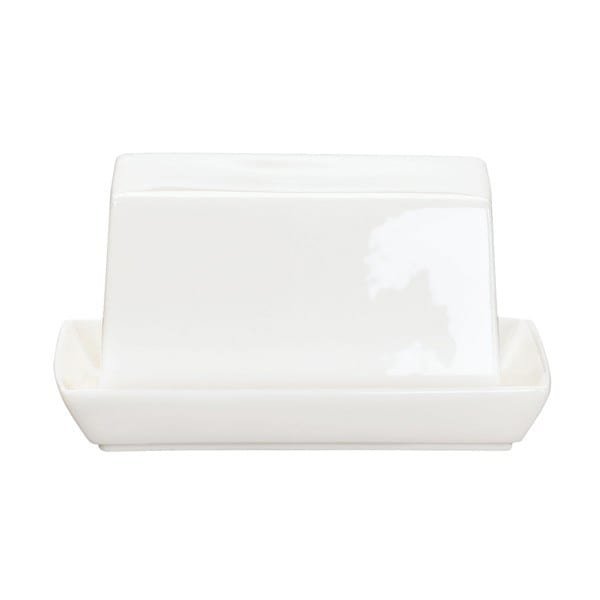 4.33"x3.46" Small Ceramic Butter Dish - Restaurant Table Service - Image 1