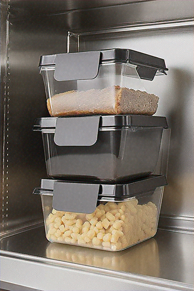 CONT 48OZ BK/CLR SQUARE COMBO - Image 1